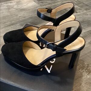 Naturalizer Black Suede Mary Jane Heels